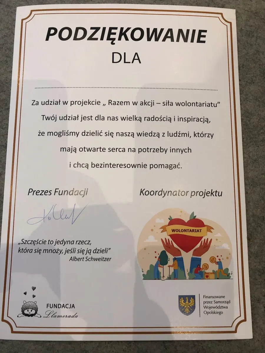 Klub Wolontariusza „Alpakowe Zacisze” i Nasz Zespół